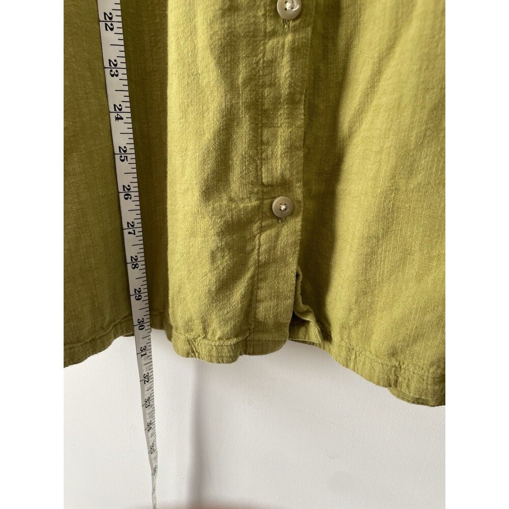 J Jill 2X Green V Neck Button Back Top 3/4 Sleeve Cotton Modal Everyday Neutral - Picture 6 of 9